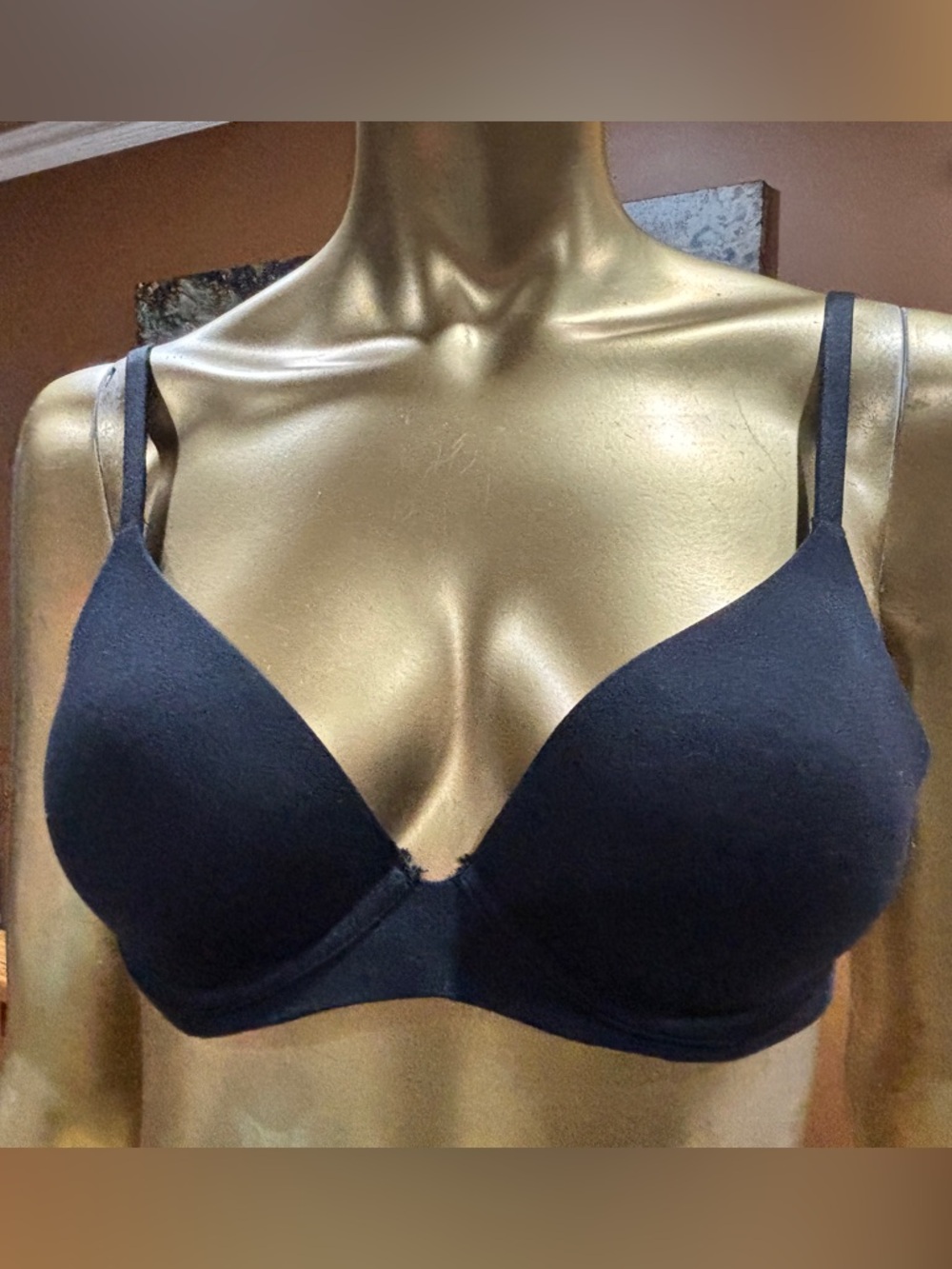 aerie Black Smooth T-Shirt Bra with Light Padding